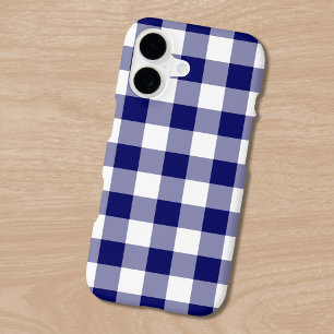 Navy White Gingham Plaid Pattern