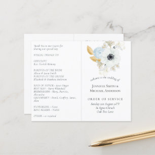 Navy White Gold Floral Wedding