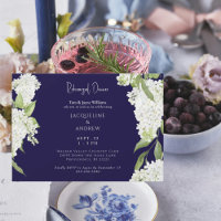 Navy White Hydrangeas Rehearsal Dinner