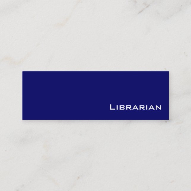 Navy white Librarian business cards (Front)