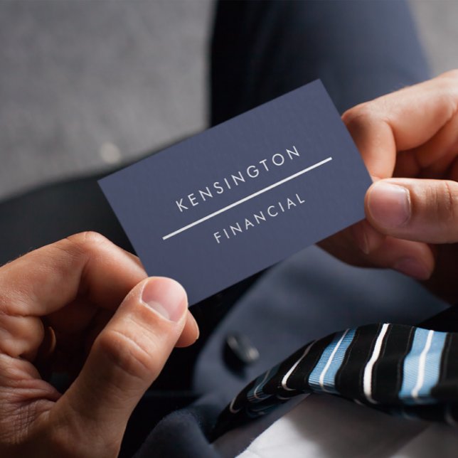 Navy & White Modern Financial Services Firm  Business Card (Creator Uploaded)