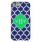 Navy White Moroccan #5 Emerald 3 Initial Monogram