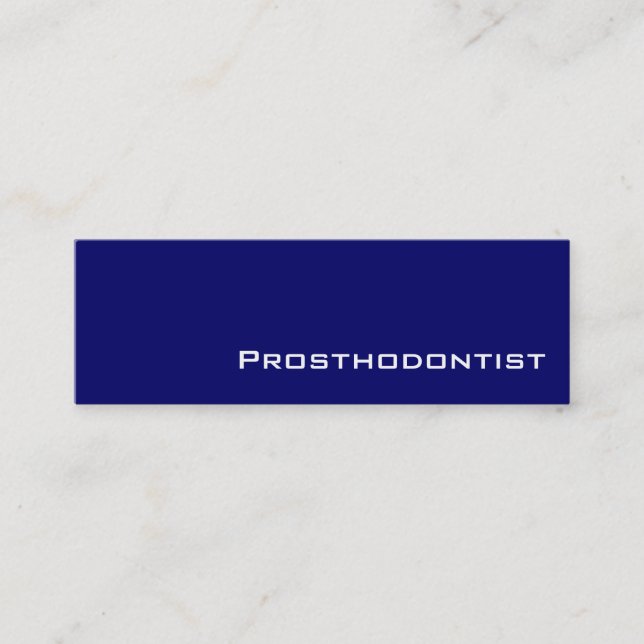 Navy white Prosthodontist business cards (Front)