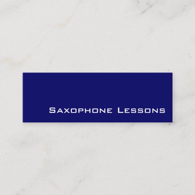 Navy white saxophone lessons business cards (Front)