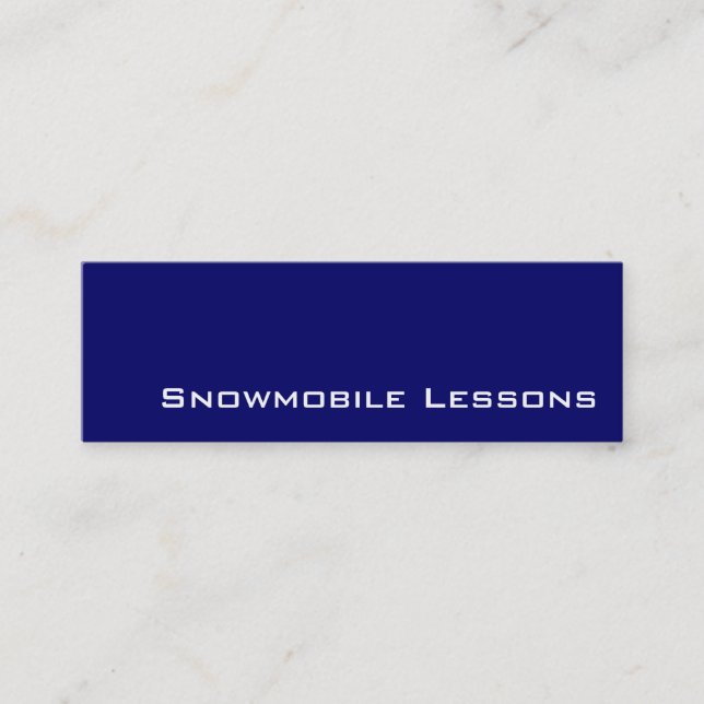 Navy white snowmobile lessons business cards (Front)