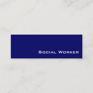 Navy white Social Worker business cards