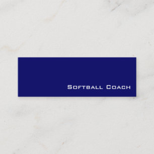 Navy white softball coach business cards