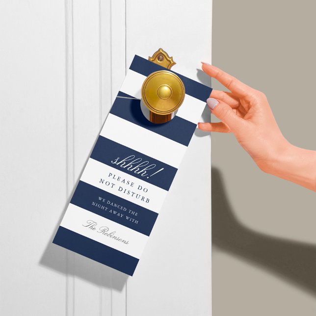 Navy & White Stripe Welcome/Do Not Disturb Door Hanger (Creator Uploaded)