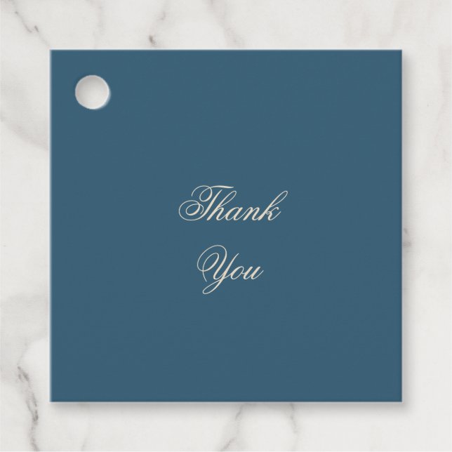 Navy White Wedding Favour Tags (Front)