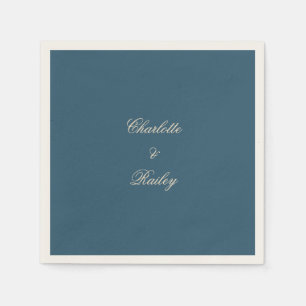 Navy White Wedding Napkin