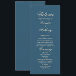 Navy White Wedding Programme<br><div class="desc">Navy White Wedding Program</div>