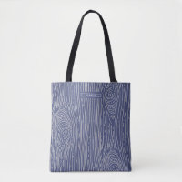 Navy White Wood Grain Abstract Pattern Tote Bag