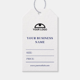 Navy White Your Logo Social Media Price Gift Tags