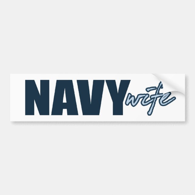 NAVY WIFE BUMPER STICKER (Front)