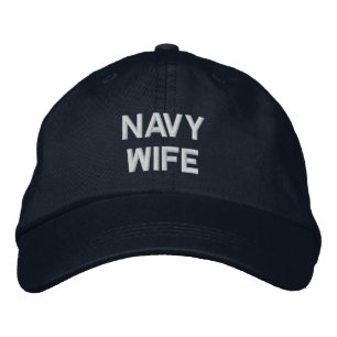 Navy Wife Embroidered Hat