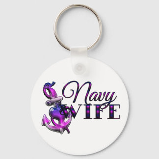 Navy Wife Key Ring
