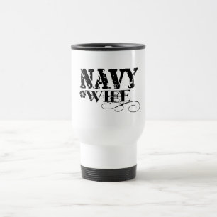 Navy WIFE Travel Mug