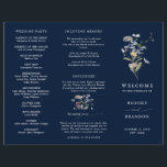Navy Wildflower Meadow Garden Wedding Program<br><div class="desc">Capture the beauty of nature on your special day with our exquisite wildflower watercolor wedding program. Elegant, unique, and blooming with love. Use the text fields to personalise your design with your own wording and details. If you want to change the font style, colour or text placement, simply click the...</div>