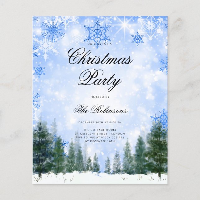 Navy Winter Christmas Invite Program Menu (Front)