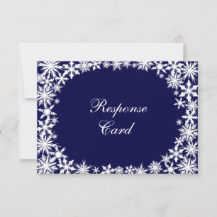 Navy Winter Lace RSVP Card