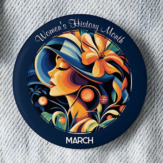 Navy Women's History Month 6 Cm Round Badge (Creator Uploaded)