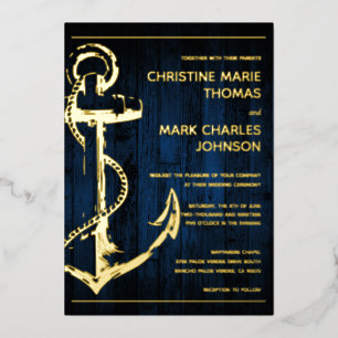 Navy Wood Nautical Ship Anchor Wedding