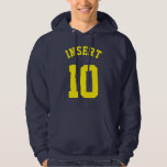 Navy & Yellow Adults | Sports Jersey Design Hoodie<br><div class="desc">Navy & Yellow Adults | Sports Jersey Design • Mens Jersey Hooded Sweatshirt</div>