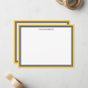 Navy & Yellow Borders Add Your Name Card