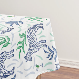 Navy Zebra Martini / Preppy Cocktail Party White Tablecloth