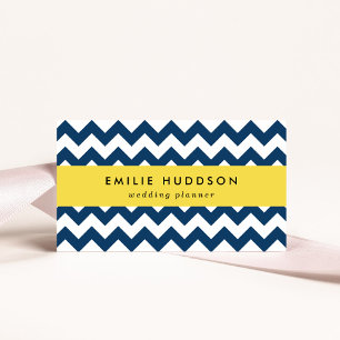 Navy Zigzag, Navy Chevron, Geometric Pattern Business Card