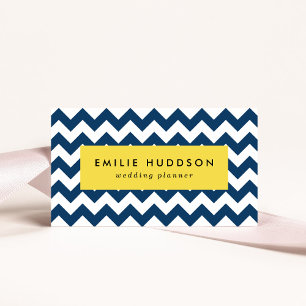 Navy Zigzag, Navy Chevron, Geometric Pattern Business Card