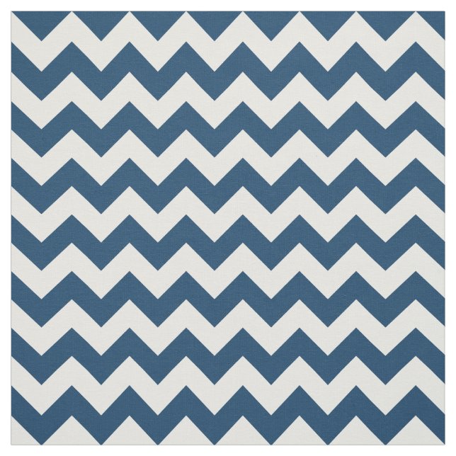 Navy Zigzag, Navy Chevron, Geometric Pattern Fabric (Swatch)