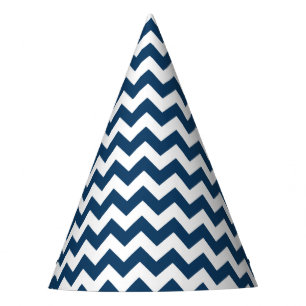 Navy Zigzag, Navy Chevron, Geometric Pattern Party Hat