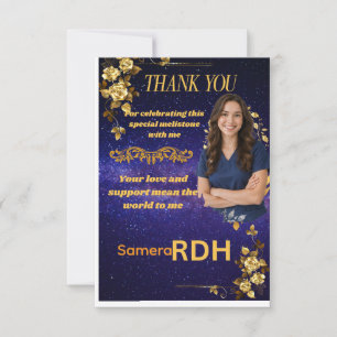 Navyblue Dental Hygienist Graduation Thank You Card