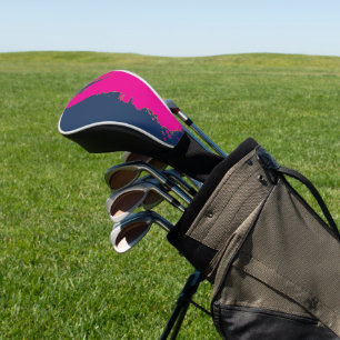 NavyBlue  PinkSplash Golf Head Cover