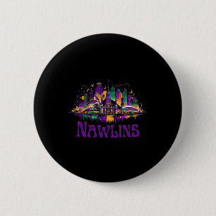 Nawlins New Orleans Cityscape Mardi-gras Souvenir 6 Cm Round Badge