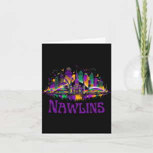Nawlins New Orleans Cityscape Mardi-gras Souvenir Card
