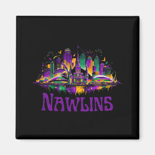 Nawlins New Orleans Cityscape Mardi-gras Souvenir Magnet