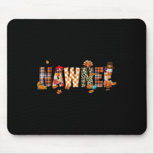 Nawnee Turkey Retro Fall Autumn Leopard Thanksgivi Mouse Pad