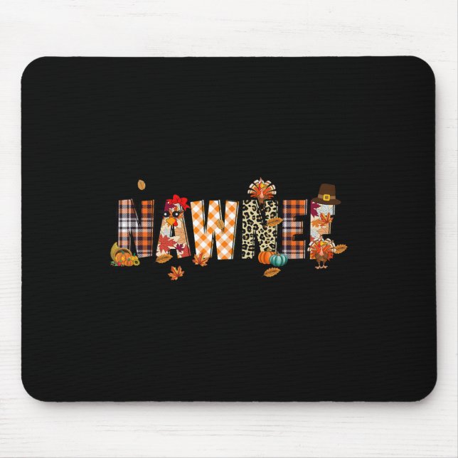 Nawnee Turkey Retro Fall Autumn Leopard Thanksgivi Mouse Pad (Front)
