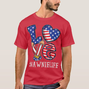 Nawnie Love USA Flag Fireworks 4th of July Family T-Shirt