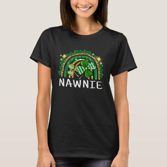 Nawnie Rainbow Lucky Women St Patrick's Day Shamro T-Shirt (Front)