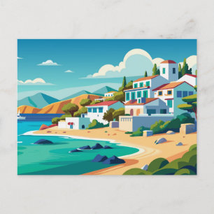 Naxos Greece  Beach Travel Postcard