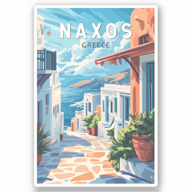 Naxos Greece Travel Art Vintage (Front)