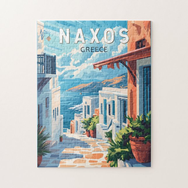 Naxos Greece Travel Art Vintage Jigsaw Puzzle (Vertical)
