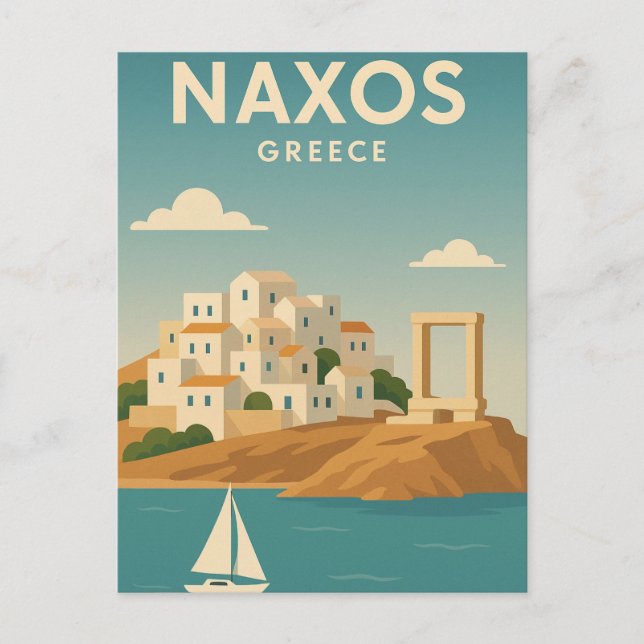 Naxos Greece Vibrant minimalist Postcard (Front)