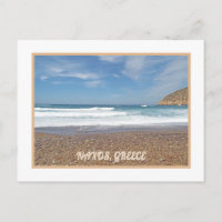 NAXOS ISLAND, GREECE /WAVES ROLL IN /PEBBLE BEACH