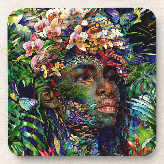 “Nayari” - Jungle Mirage - Women In Amazonia   Coaster (Front)