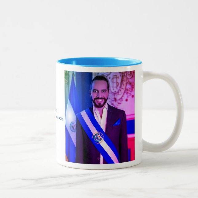 Nayib Bukele, President of El Salvadore Two-Tone Coffee Mug (Right)