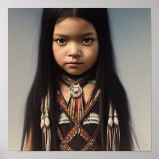 Nayla The Little Native American Girl Poster